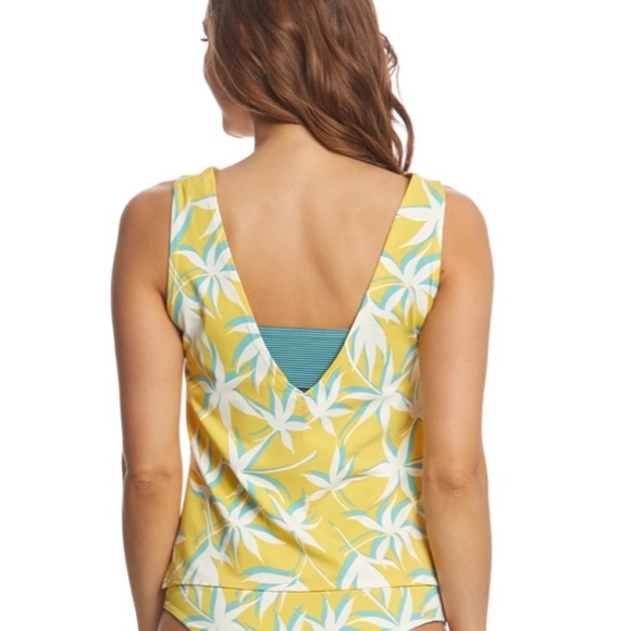 2 in 1 Tankini Top NWT Palms and Yellow - Picture 4 of 13